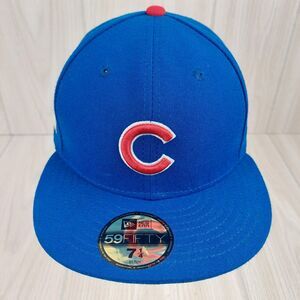 Chicago Cubs New Era 59fifty 7 1/4 Baseball Cap Hat MLB Blue 2016 Postseason USA